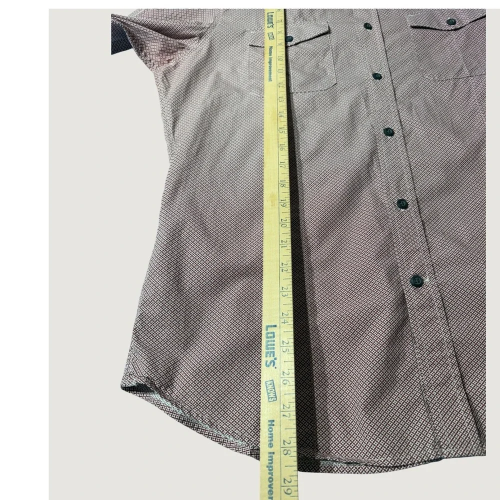 Banana Republic Button Down Shirt‎ Mens L Burgundy Gingham Slim Fit Stretch